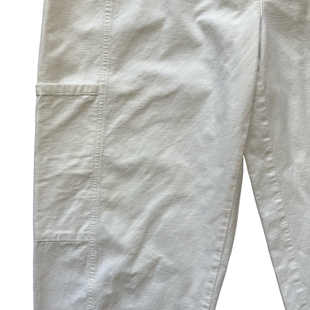 Eileen Fisher Women’s Cream White Cargo Ankle Pants Size Medium - Picture 4 of 7